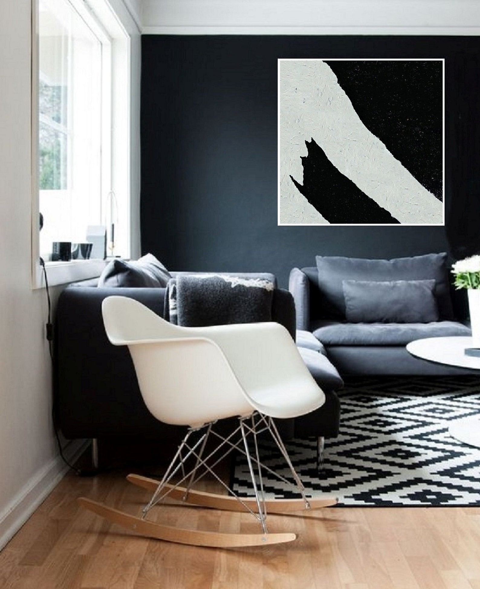 Minimalist Art Abstract landscape painting Living Room Wall | Etsy