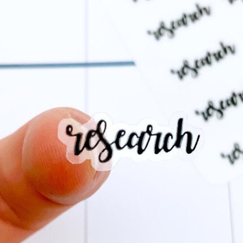 Clear Research Stickers Work Stickers Research Stickers Etsy