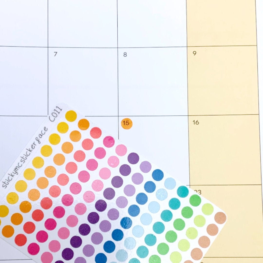 Embellishments Transparent Dot Stickers Grayscale Minimalistic Planner Stickers Neutral ...