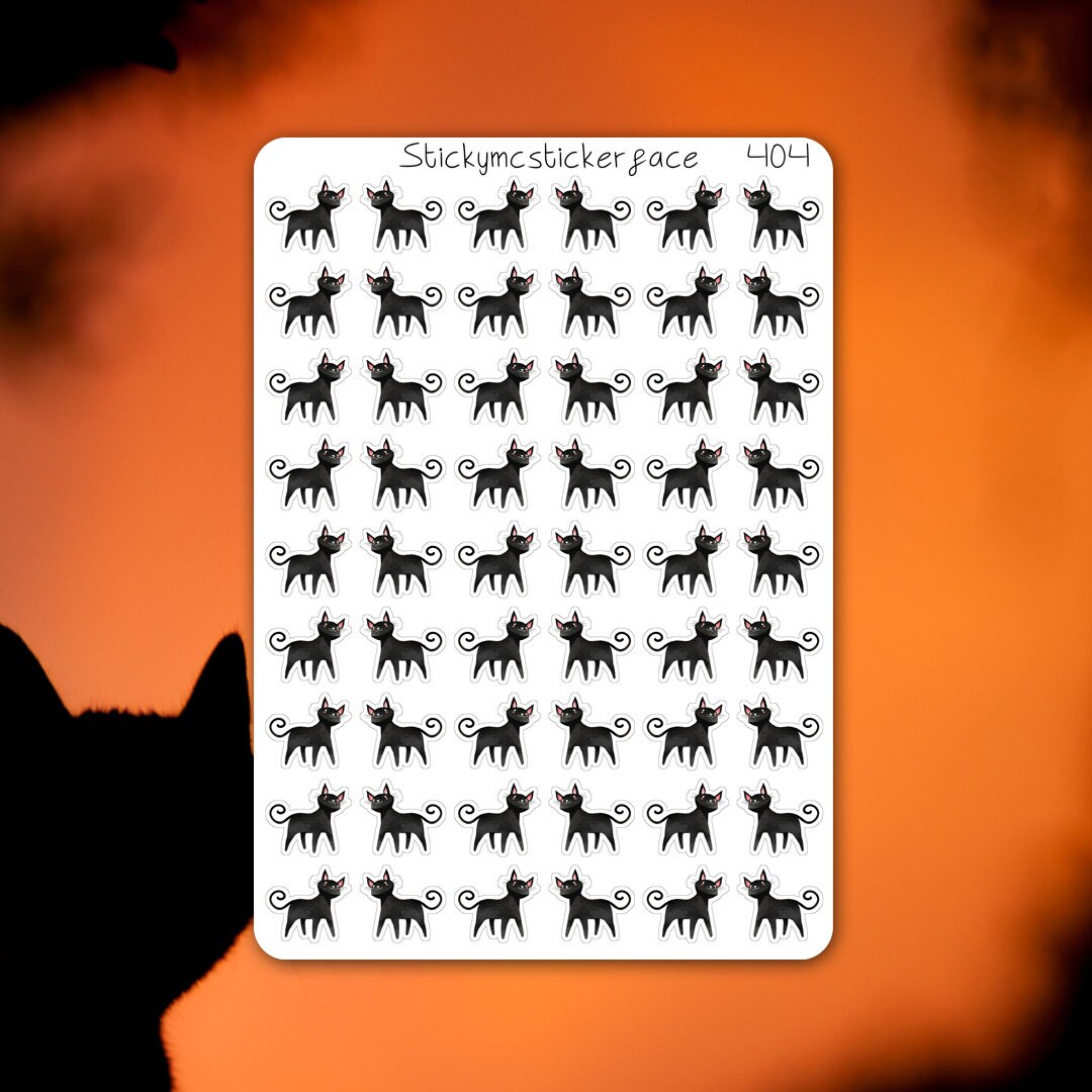 Black Cat Stickers Cat Stickers Cat Planner Stickers Kitty Etsy