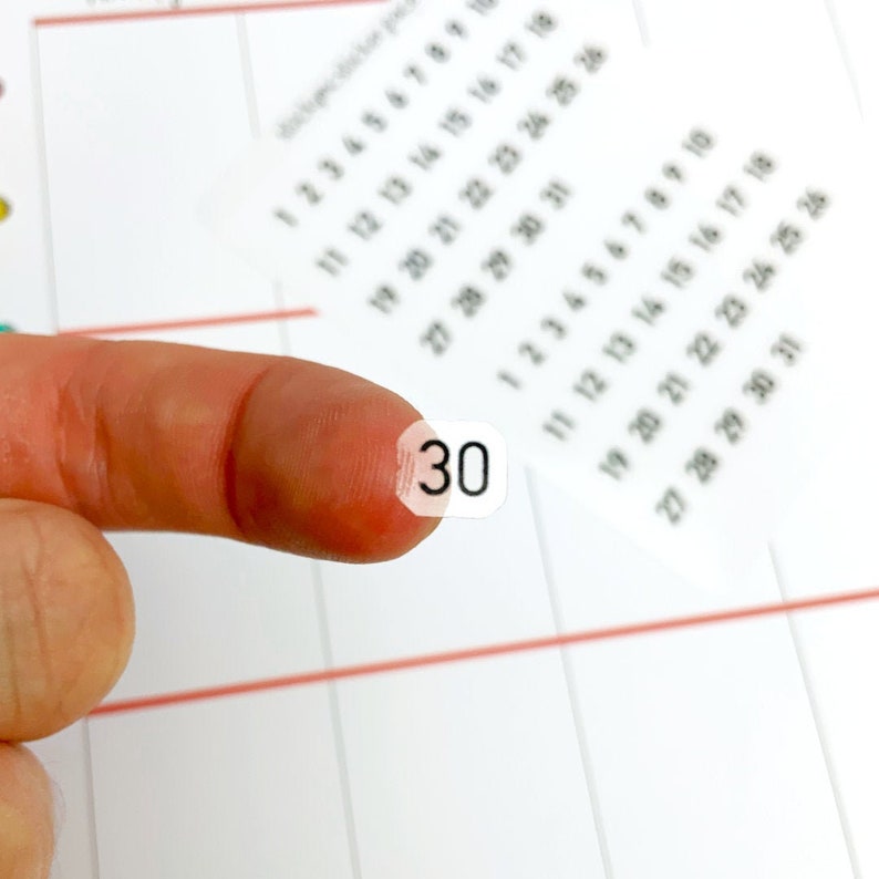 Clear number planner stickers days of the month stickers Etsy