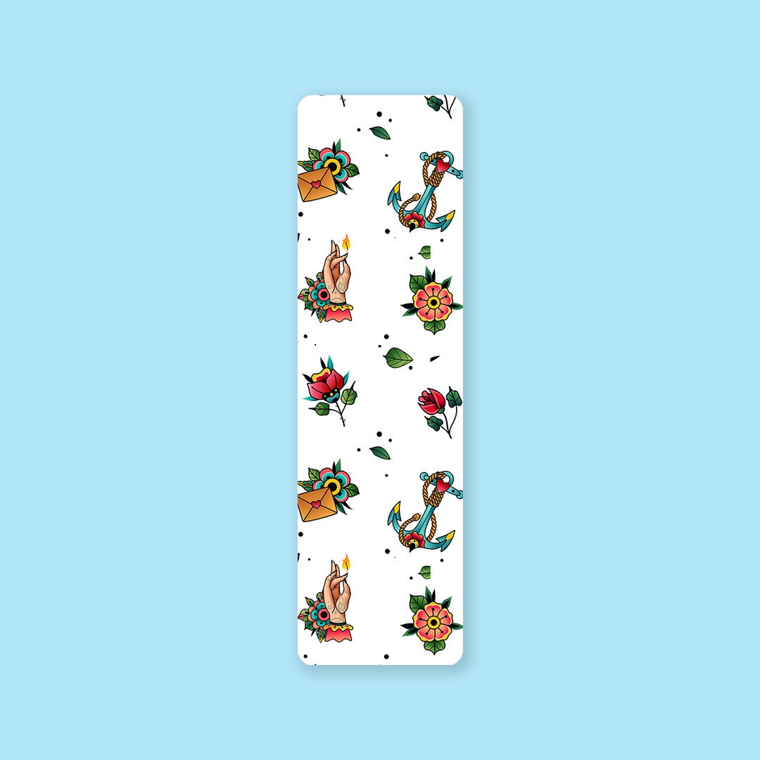 Traditional tattoos bookmark page mark book reading Etsy