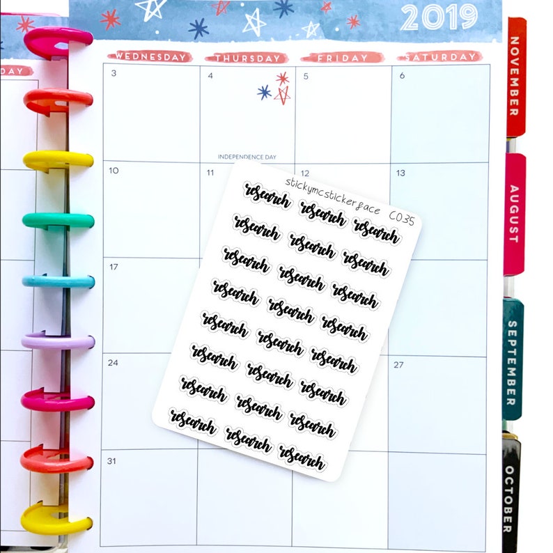 Clear Research Stickers Work Stickers Research Stickers Etsy