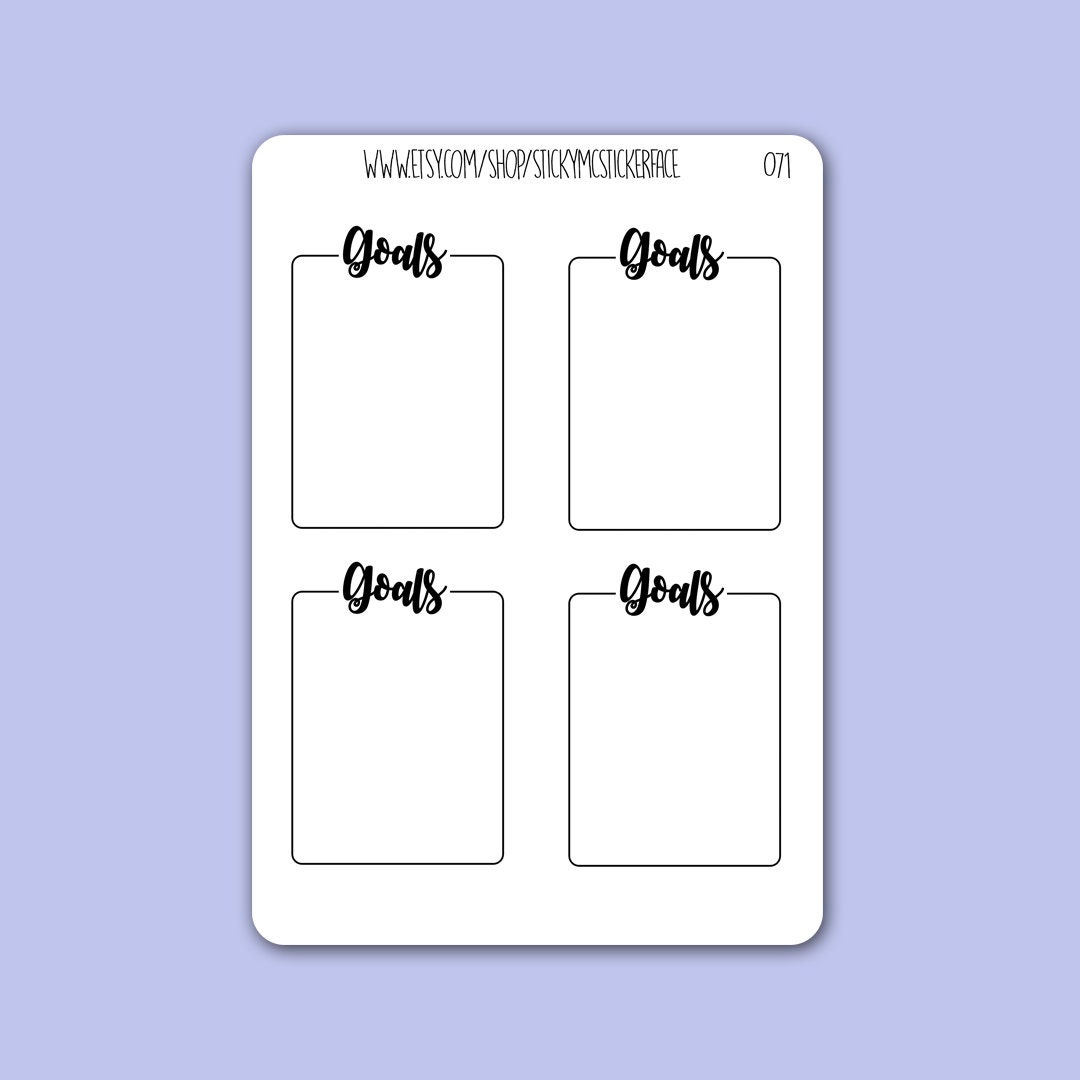 Goal Stickers Journal Stickers Bujo Goal Stickers Stickers - Etsy