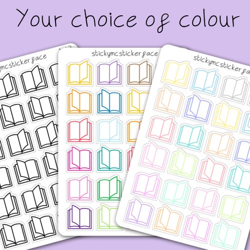 Open Book Stickers Book Stickers Reading Stickers Journal Etsy