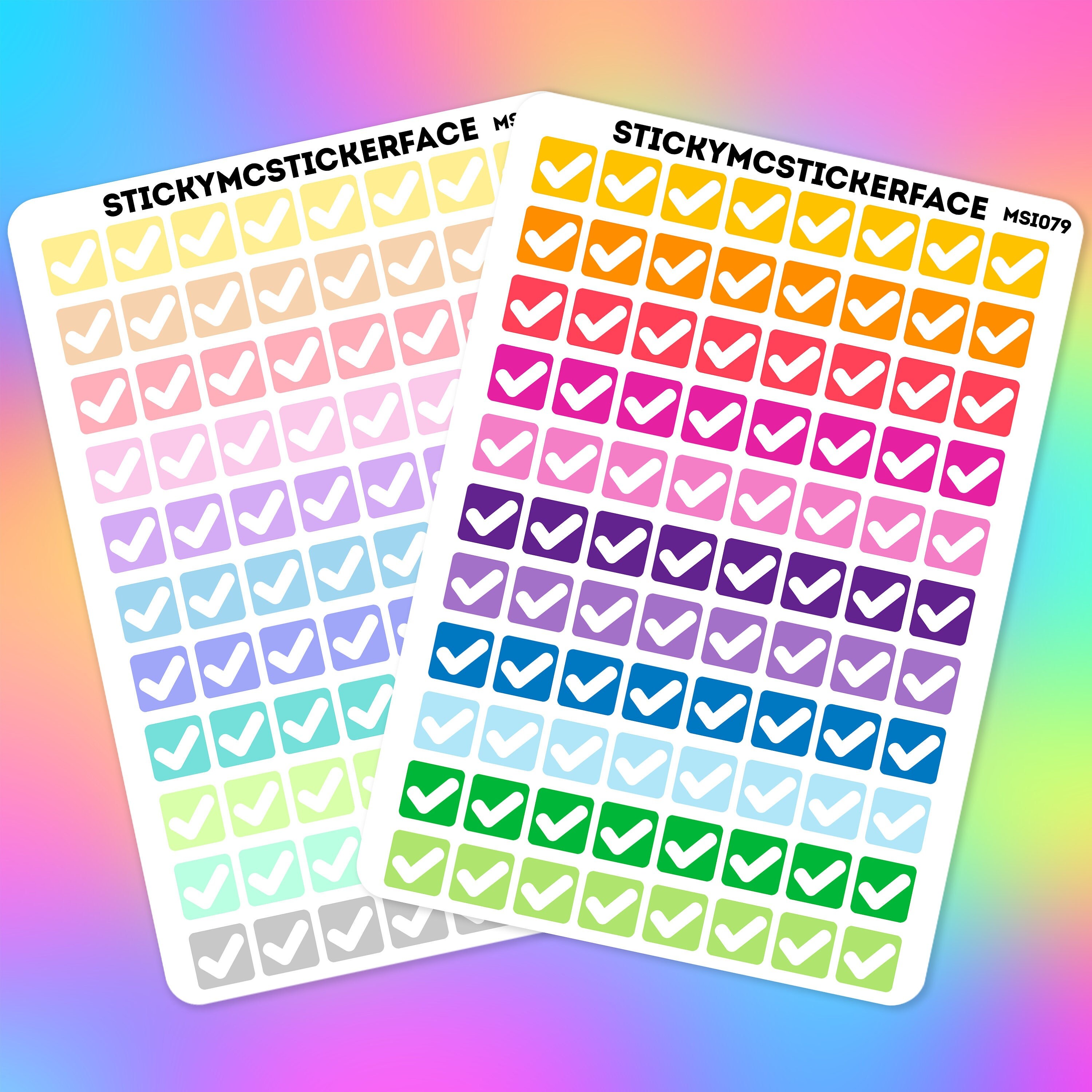 Häkchen-Sticker, klare Option, Planer-Sticker, Regenbogen-Sticker,  funktionale Sticker, Icon-Sticker, Häkchen, gut gemacht -  Österreich