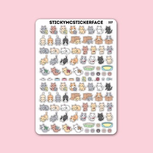 Kawaii cat stickers, kitten stickers, kitty, pet stickers, planner stickers, happy planner, erin condren, bujo stickers, pet, cat lover