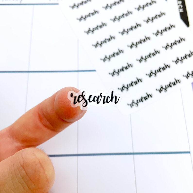 Clear Research Stickers Work Stickers Research Stickers Etsy