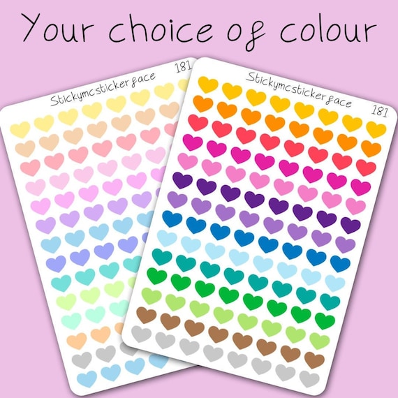 Rainbow Heart Stickers for Journal, Planner, Happy Planner, Erin Condren,  Filofax. Rainbow Stickers, Pastel Stickers, Bujo, 181 
