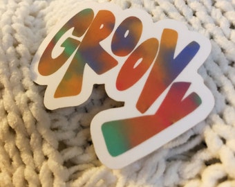 Groovy tie-dye-klistermärke