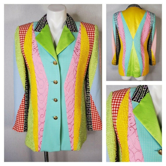 Vintage Escada Margaretha Ley Patchwork Blazer Woo