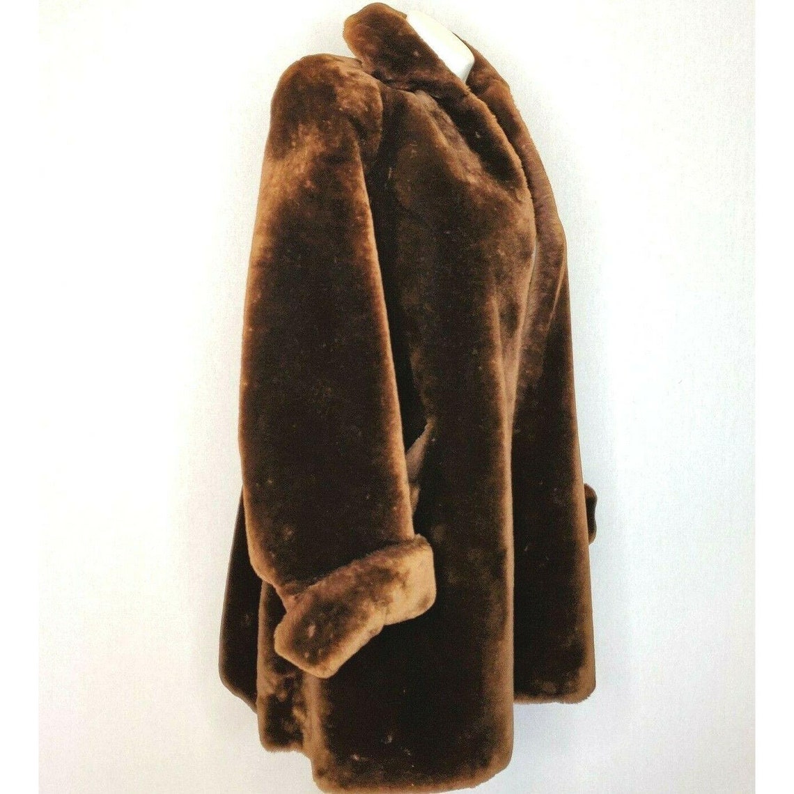 Vintage Carolyn Mouton Fur Coat Brown Swing Fluffy Lined w/ | Etsy