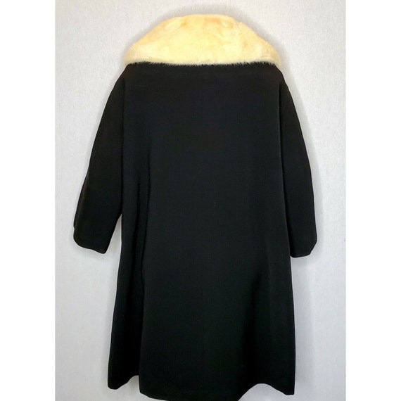 Vtg Neiman Marcus Wool Coat Mink Trim Swing Jacke… - image 3