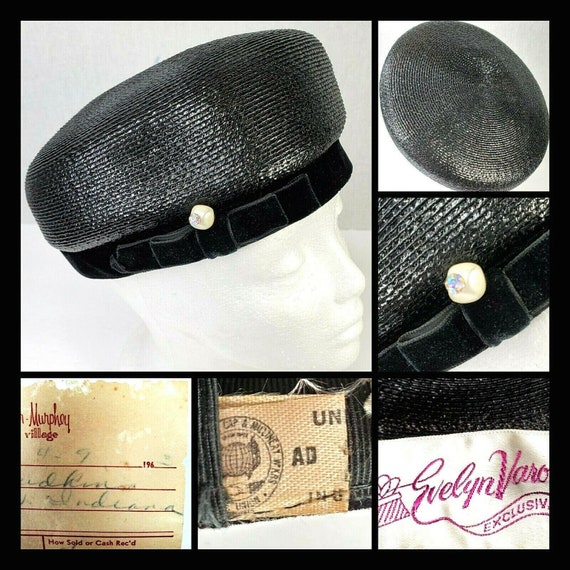 Vintage 1960s Evelyn Varon Exclusive Pill Box Hat