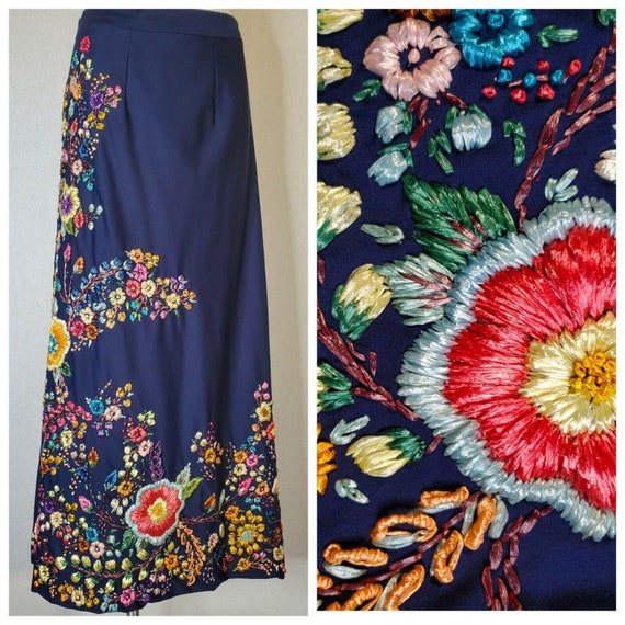 Rare Vintage Mexican Raffia Maxi Skirt Hand Made E