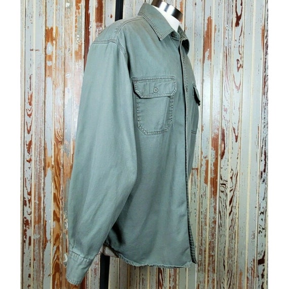 GAP Army Military Shirt Large OG Olive Drab Green… - image 5