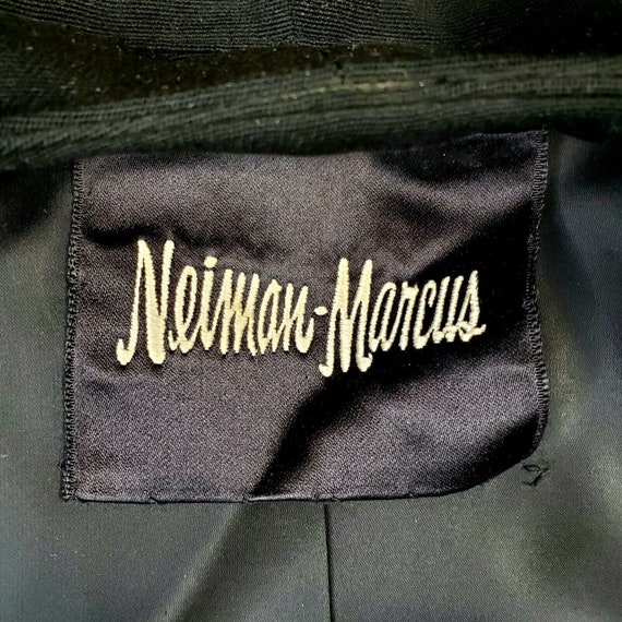 Vtg Neiman Marcus Wool Coat Mink Trim Swing Jacke… - image 4