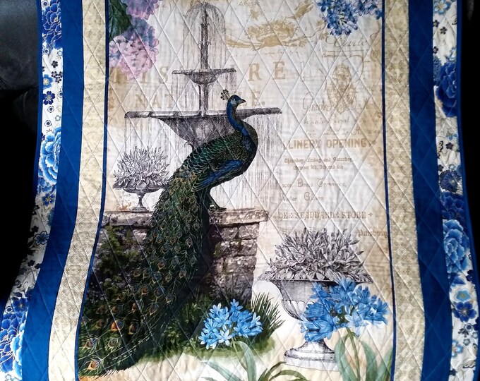 Peacock Lap Quilt Throw Quilt Art Nouveau Etsy