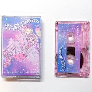 Pixel Sound: A 90 Minute Mixtape Cassette - Limited Edition Mixtape in Transparent Pink Case - Retro Cassette Tape