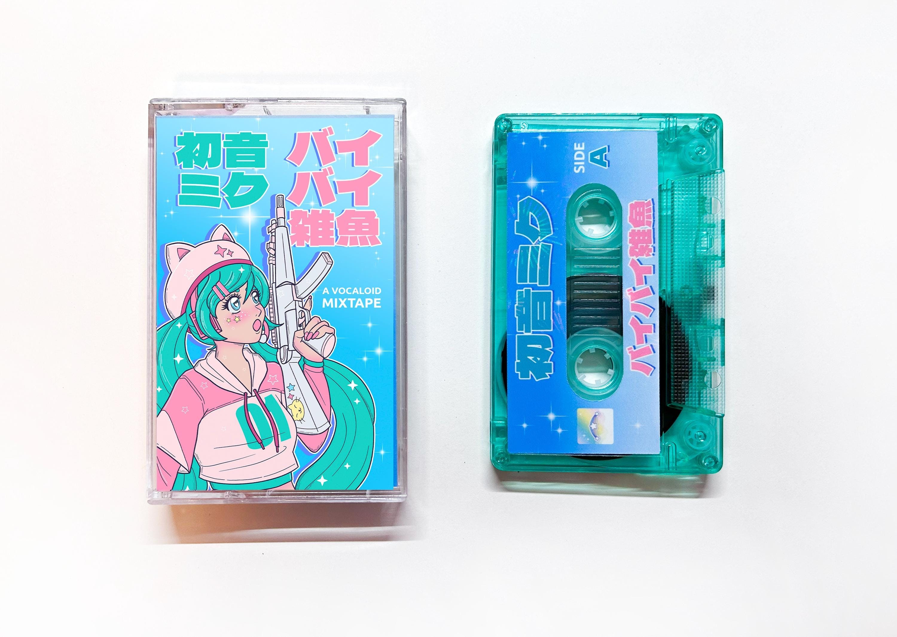Hatsune Miku Bye Bye Small Fry バイバイ雑魚 - 90-Minute Mixtape Cassette - Limited Edition Clear Teal Case