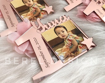 Bomboniere per il primo compleanno, bomboniere personalizzate con foto di compleanno, 10 pezzi, bomboniere con foto, cornici, regali per la festa del primo compleanno, regali a tema per il primo compleanno