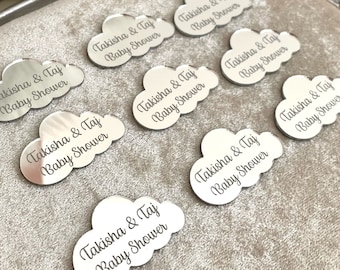 Custom Acrylic Mirror Cloud Tags, Personalized Gift Tag, Teddy Bear Tag, Crown Tag, Lettering Name, Personalized Acrylic Tag, Chocolate Tag