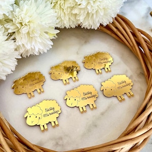 Etichette di pecora personalizzate, Regali personalizzati di pecora, Compleanno di agnello, Regali per baby shower di pecora, Etichette di agnello per benvenuto bambino, Bomboniere per feste di compleanno di pecora