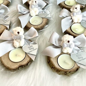 Wooden Candle, Personalized Gifts, Baby Shower Gift, Baby Girl Shower, Baby Boy Shower, Welcoming Favors, Guest Gift, Birthday Party Favors