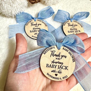 Baby-Dusche-Tag, Baby-Dusche-Dankeschön-Tag, Baby-Dusche-Dankeschön-Tag, 2-Zoll-Tag, Baby-Dusche-Tag aus Holz, Baby-Dusche-Tischdekoration