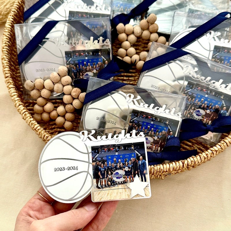 Custom Basketball Photo Magnet | Basketball Game Team Gift | Sports Gifts for Him | Basketball Photo Frame | Basketball Party Favors