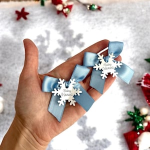 Aangepaste sneeuw acryl bedel, kerstkaartje, sneeuwkaartjes, tag voor vakantiebedankjes, bedankt sneeuw veel, winter naamplaatje, aangepaste sneeuw token, kerstkaartje
