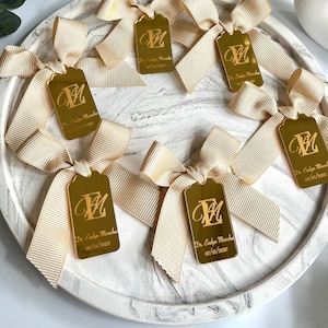 Goud acryl spiegelplaatje, naamkaartjes bruiloft, receptietoken, luxe tag, cadeau bruiloftsgast, save the date tag, nummerplaatjes bruiloft