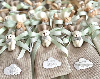 Teddy Bear Gift Bags, Thank You Beary Much, Teddy Bear Baby Shower Favors, Teddy Bear Birthday, Treat Bag, Personalized Gifts, Bearly Wait