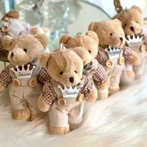 50 pcs Custom Teddy Bear Baby Shower Favors, Birthday Gifts, Teddy Bear Party, Personalized Gifts, Teddy Bear Keychain, We Can Bearly Wait