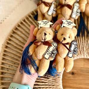 Teddy Bear Plush Keychain, Custom Graduation Gift, Graduation Cap ...