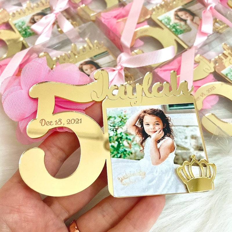 5th Birthday Favors, Fifth Birthday Party Favors, Age 5 Picture Frames, Photograph Favors, Custom Photo Favors, Birthday Frame, Age Frames