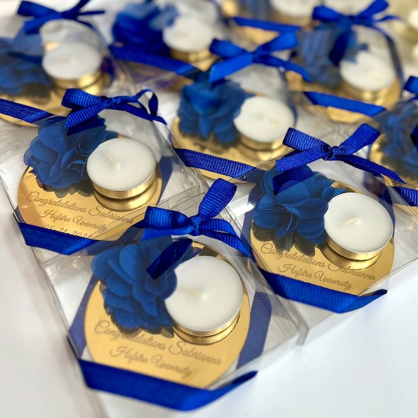 Sweet 16 Gift, Wedding Candles, Royal Blue Henna Gifts, Bridal Shower Gifts, Wedding Guest Gifts, Mis Quince Favors, Birthday Party Candles