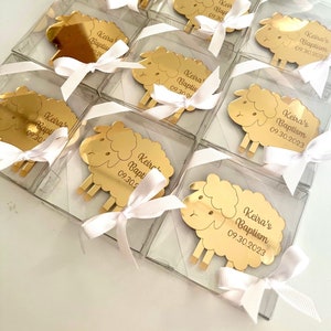 Custom Lamb Magnet with Boxes, Sheep Birthday Party Favors, Custom Safari Birthday, Sheep Baby Shower Gifts, Lamb favors for Baby Welcome