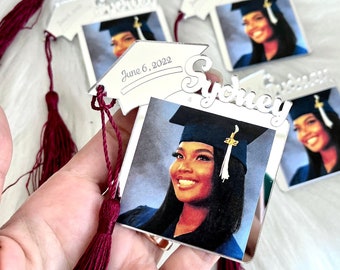 Custom Graduation Photo Magnet, Graduation Cap, Class of 2024, Graduation Gifts for Her, College Graduation Frame, Graduation Party Favors