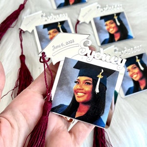 Custom Graduation Photo Magnet, Graduation Cap, Class of 2024, Graduation Gifts for Her, College Graduation Frame, Graduation Party Favors