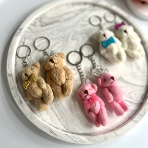 Teddy Bear Baby Shower, 6cm, Plush Mini TeddyBear, Kids Favors, Miniature Teddy Bear, Teddy Bear Keychain, We Can Bearly Wait, Birthday Gift
