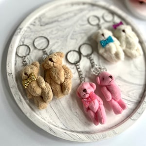 Teddy Bear Baby Shower, 6cm, Plush Mini TeddyBear, Kids Favors, Miniature Teddy Bear, Teddy Bear Keychain, We Can Bearly Wait, Birthday Gift