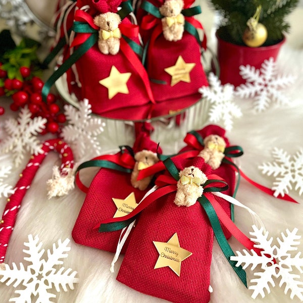 Christmas Teddy Bear, Xmas Gift Bags, Family Christmas Gift, Happy New Year, Teddy Bear Bags, Xmas Coworker Gifts, Christmas Sack, Xmas Gift