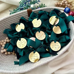 Etiqueta verde esmeralda, etiqueta del día de la madre, etiqueta de nombre de la boda, etiqueta de acrílico, etiqueta de guardar la fecha, etiqueta del día del bautismo, ficha de recepción, encanto de etiqueta de lujo