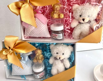 Teddy Bear Gift Set, Teddy Bear Baby Shower Favor Set, Teddy Bear Birthday Party Table Decor Gift, Thank You Beary Much, We can Bearly Wait