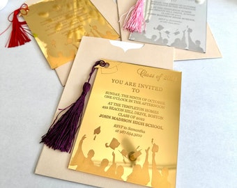 Graduation Invitation, Graduation Anouncement, Graduation Cap, Class of 2024 Invite, Prom Gift, Graduation Gift for Her, College Grad Card
