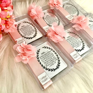 Imanes de Ayatul Kursi rosa en cajas, regalos de Ramadán, regalo islámico, Eid Mubarak, boda musulmana, ducha de bebé musulmana, favores de Aqiqah, Eid Mubarak