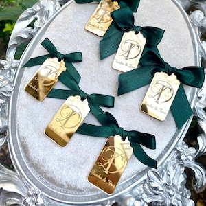 Etiqueta de espejo personalizada, etiqueta para guardar la fecha, etiquetas de acrílico dorado, etiquetas con nombre para bodas, fichas navideñas, etiquetas de lujo, etiquetas para baby shower, dije para pastel