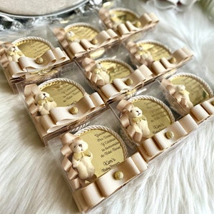 Magneti personalizzati per orsacchiotti beige, regalo orsacchiotti marroni, festa di rivelazione del genere, tema orsacchiotti, bomboniere per baby shower, neonato, regalo di benvenuto