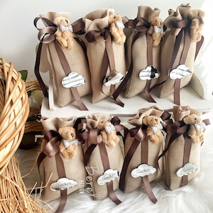Beige Teddy Bear Sachet Bags, Bear Theme Party, Baby Shower Gifts, Welcoming Baby, Bridal Shower, Birthday Favors, Teddy Bear Party Favors